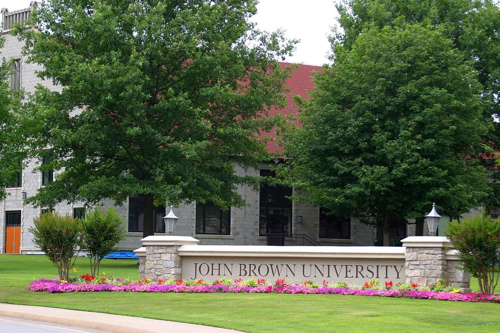 Welcome sign of John Brown University Campus
