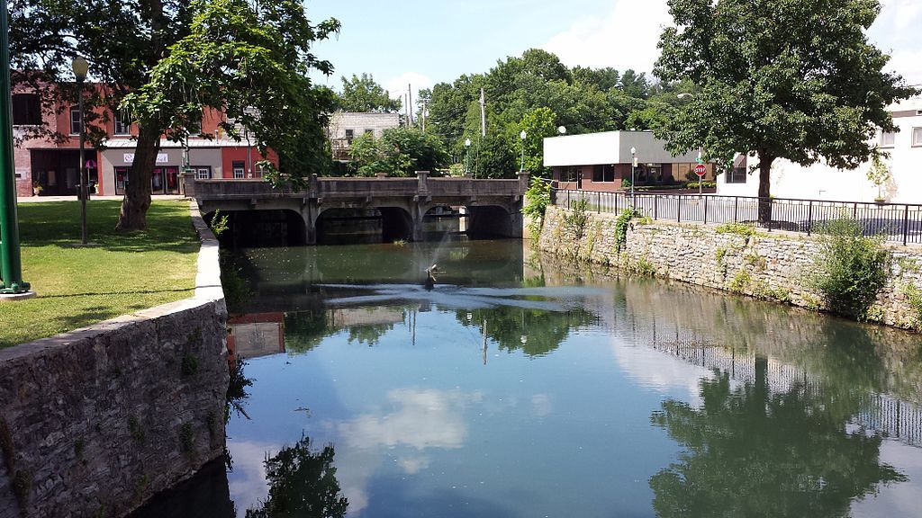 The clear sky reflecting on Sager Creek