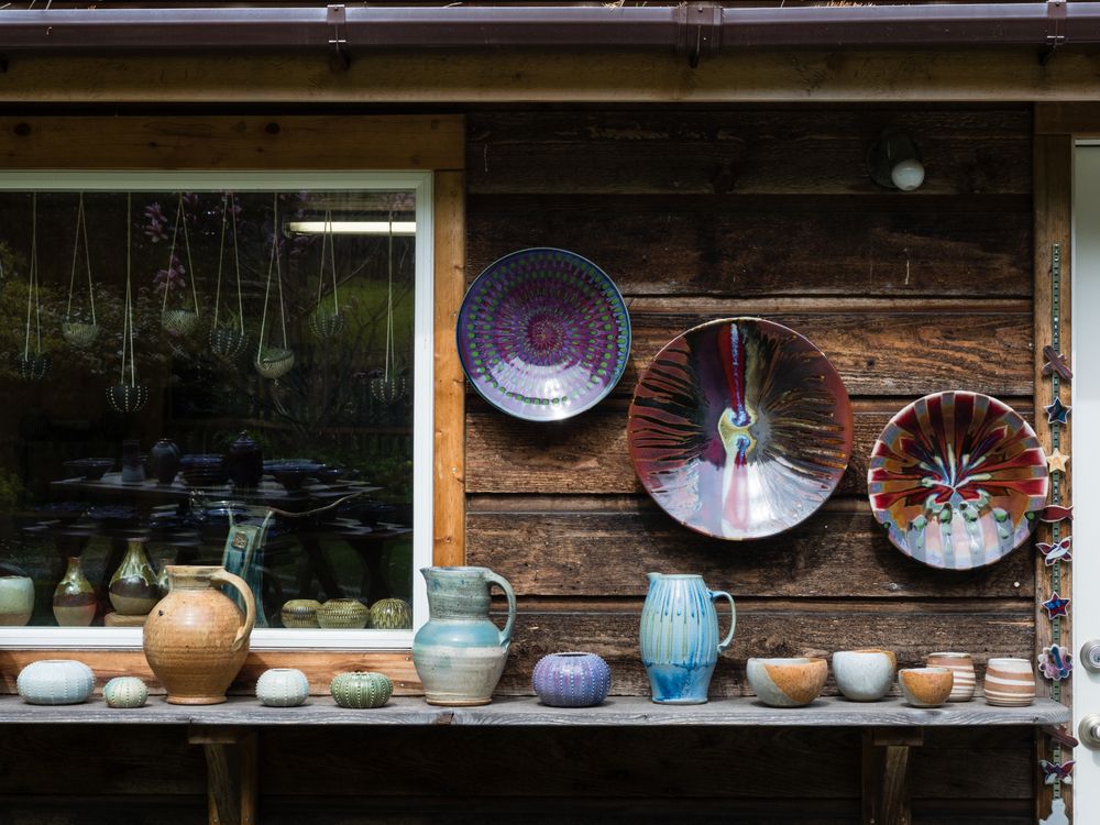 Colorful ceramics at Orcas Island Pottery