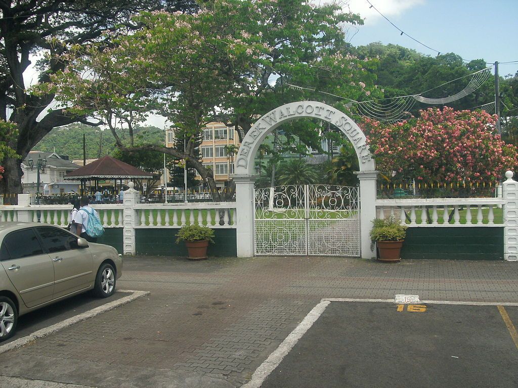 Entrance gate of Derek Walcott Square