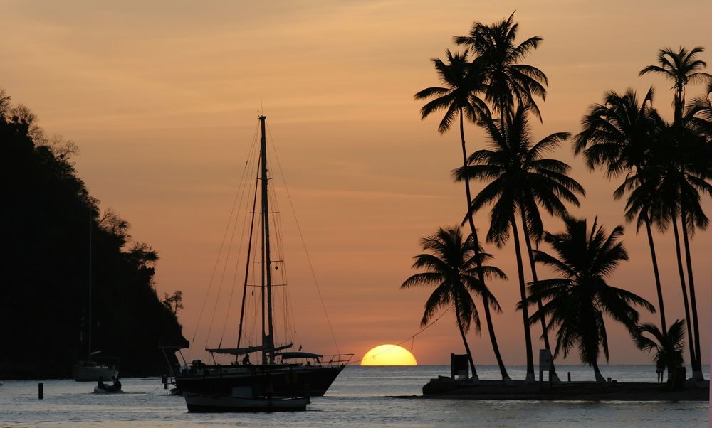 Gorgeous sunset at Marigot Bay