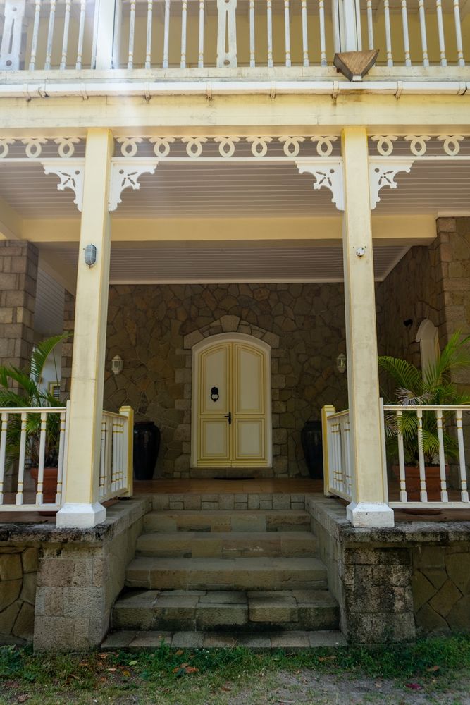 Entrance door of Morne Coubaril Estate