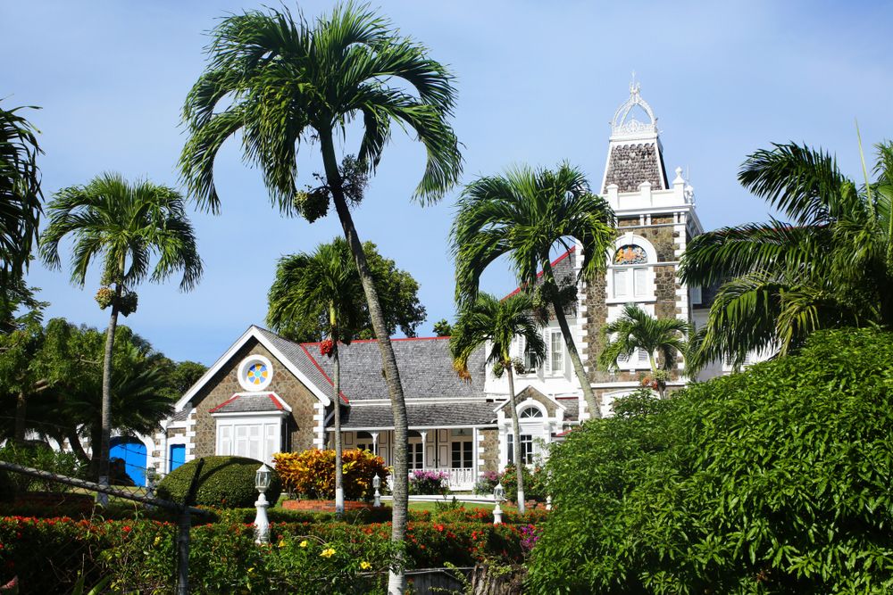 Exterior of an old government house at Morne Fortune