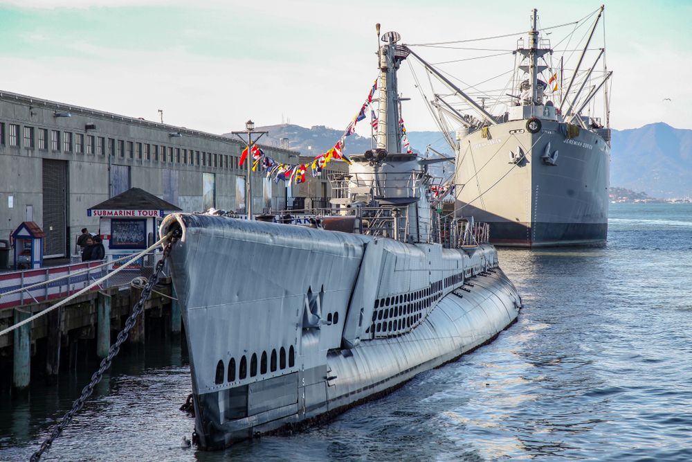 View of the docked USS Pampanito