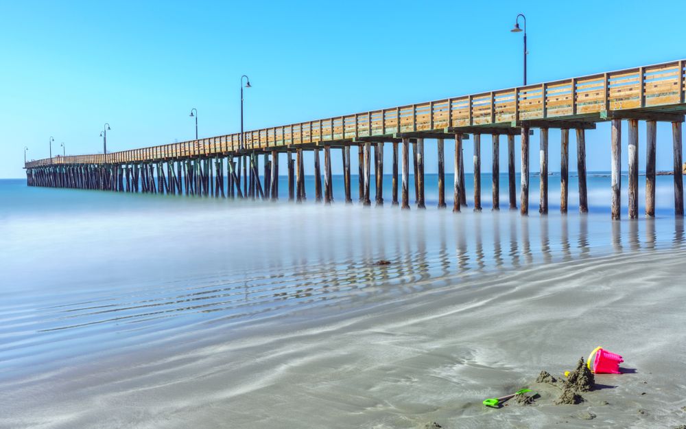 Side view of the Cayucos Pier