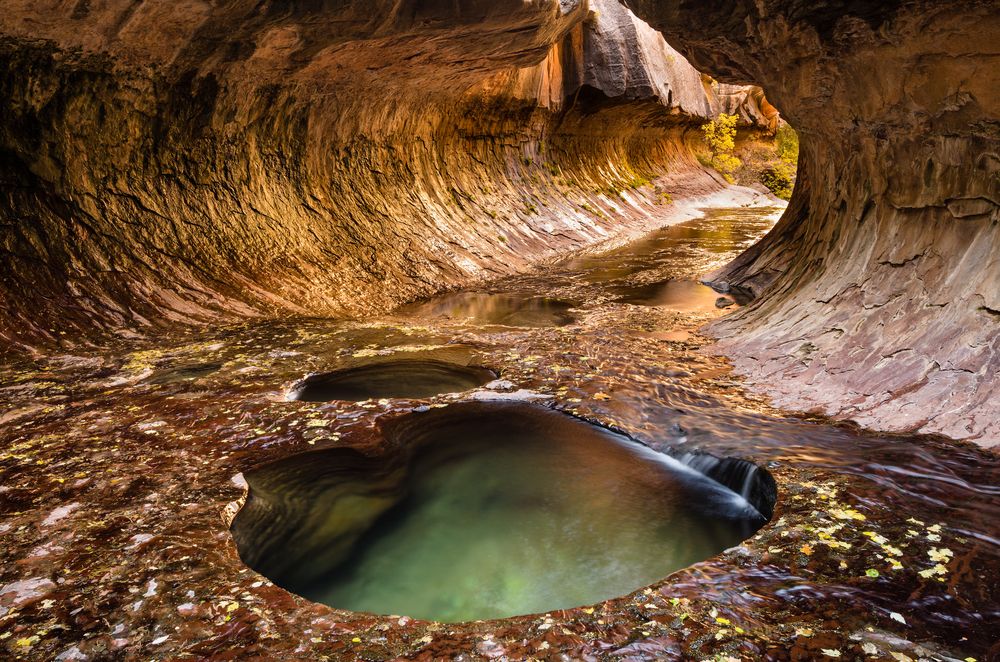 Slot canyon in Zion National Park