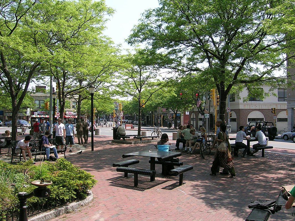 People at Davis Square