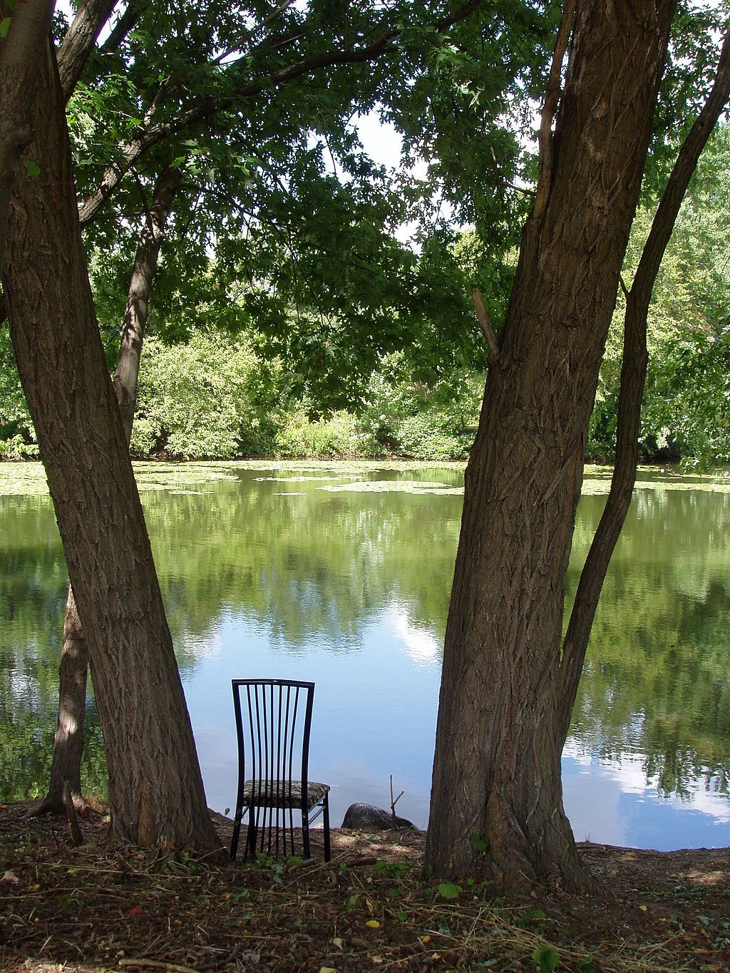 Chair overlooking Mystic River