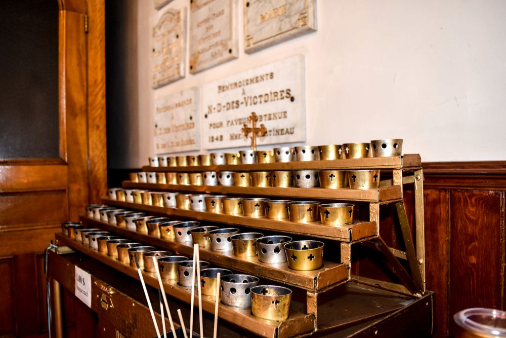 Candle holders at St. Ann’s Church