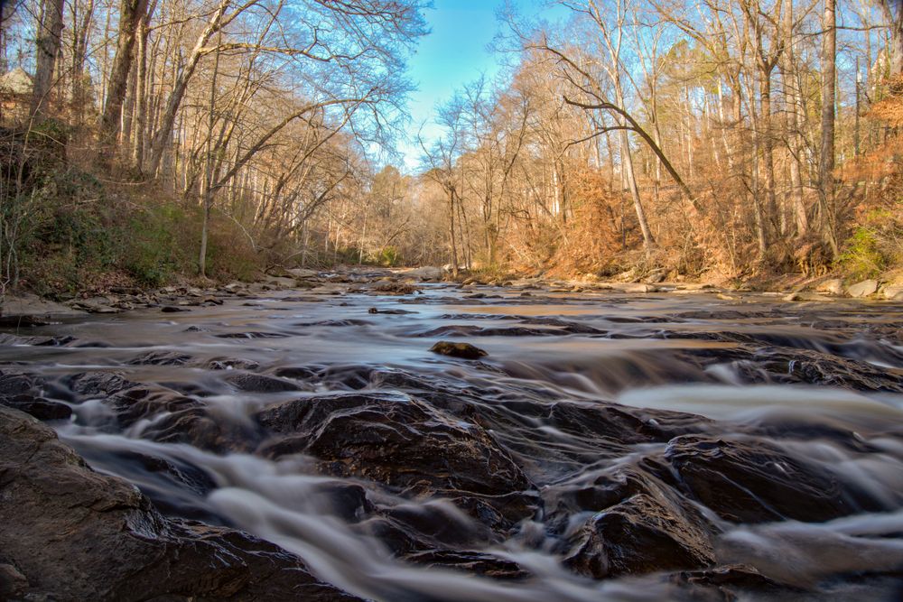 Scenic view of Serene Sope Creek's waters