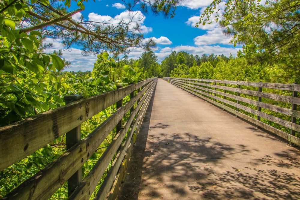 Wooden railings of Silver Comet Trail