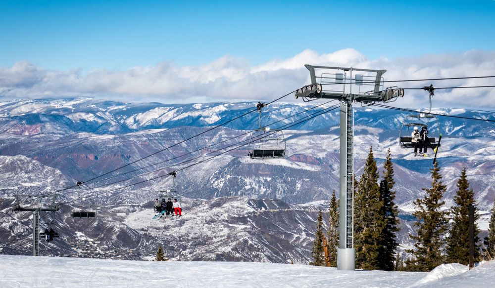 Cable cars at aspen snowmass ski park.