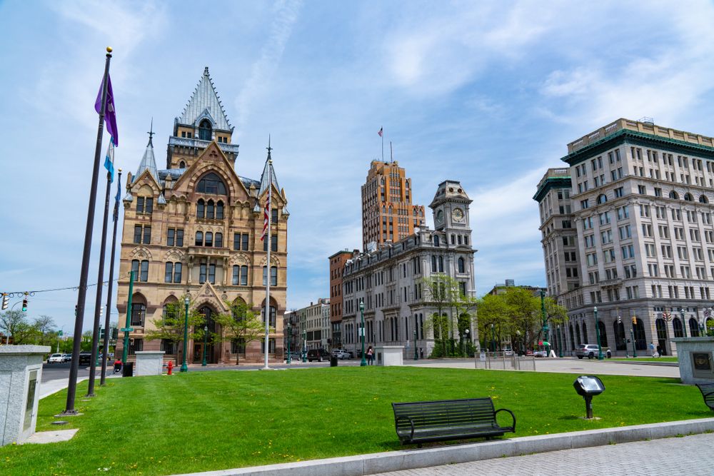 The grounds of Clinton Square