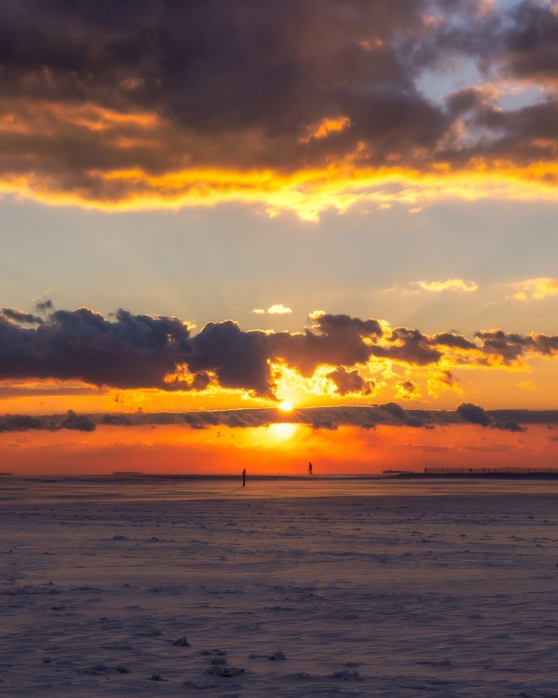 Gorgeous sunset at Jones Beach State Park