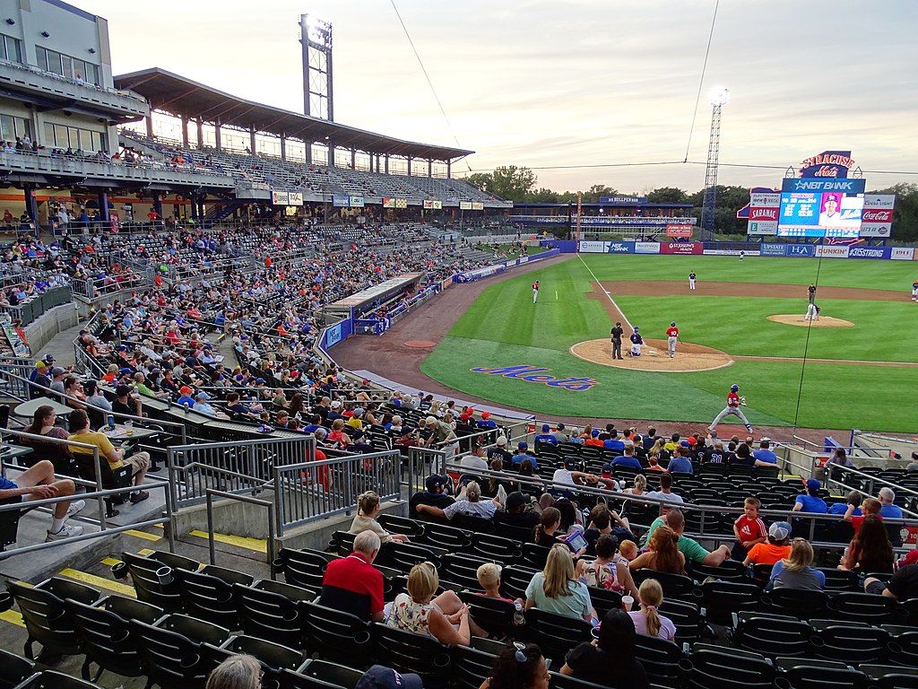 People watching a game in NBT Bank Stadium