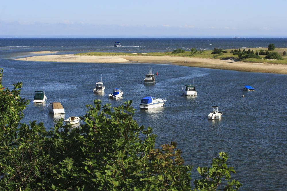 Boats on the Nissequogue River State Park water