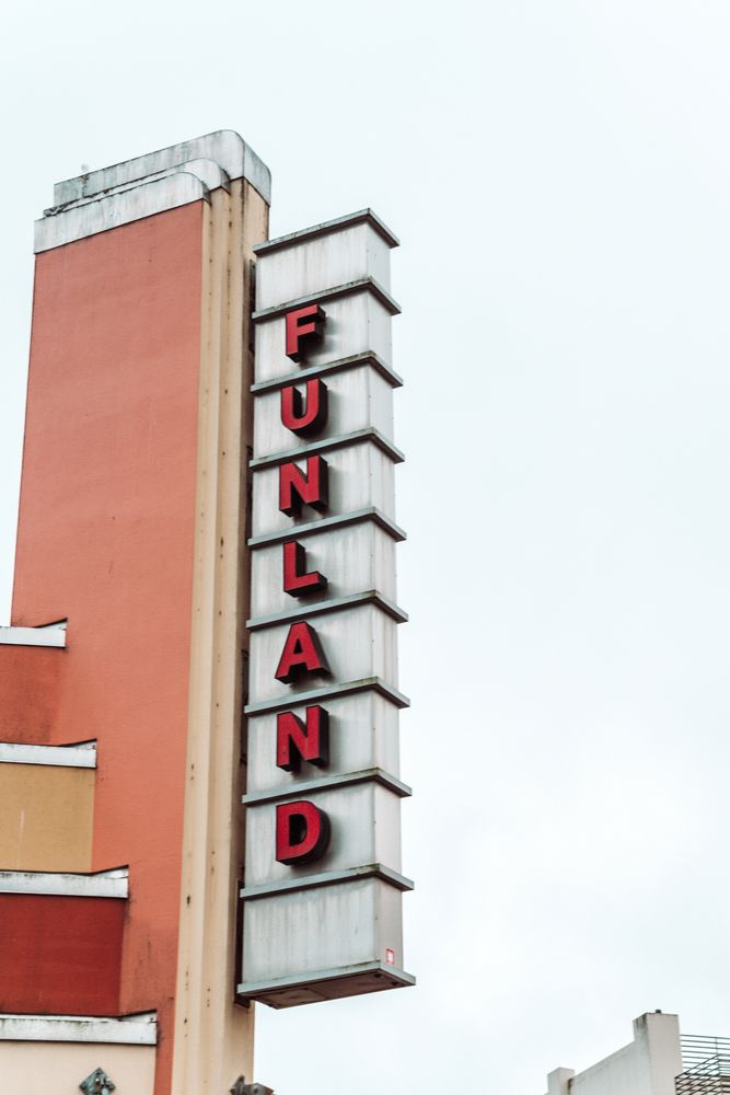 Signage of Funland Seaside Arcade