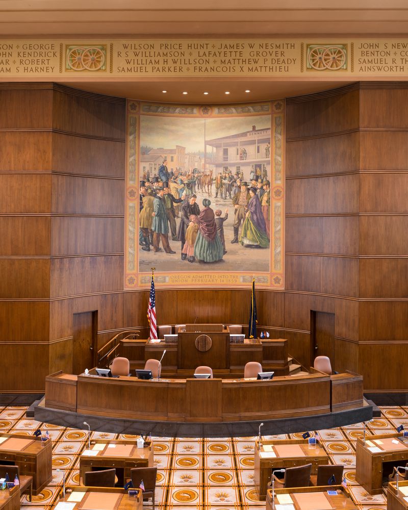 Senate chamber in Oregon State Capitol
