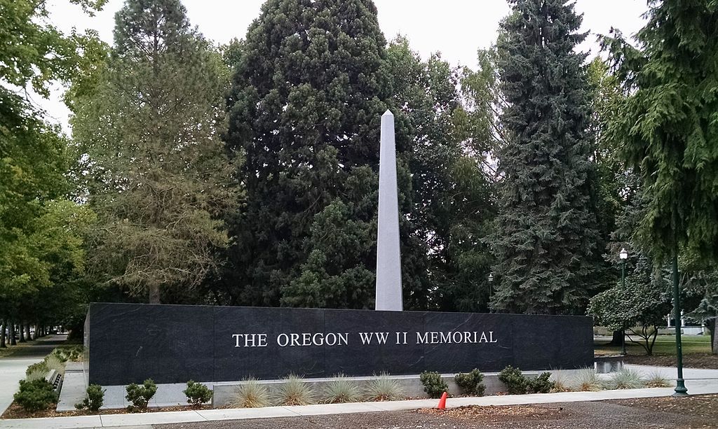 Signage of the Oregon WWII Memorial