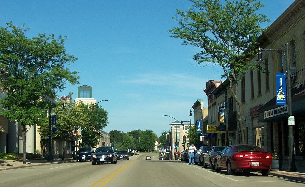 The road of Downtown Sun Prairie