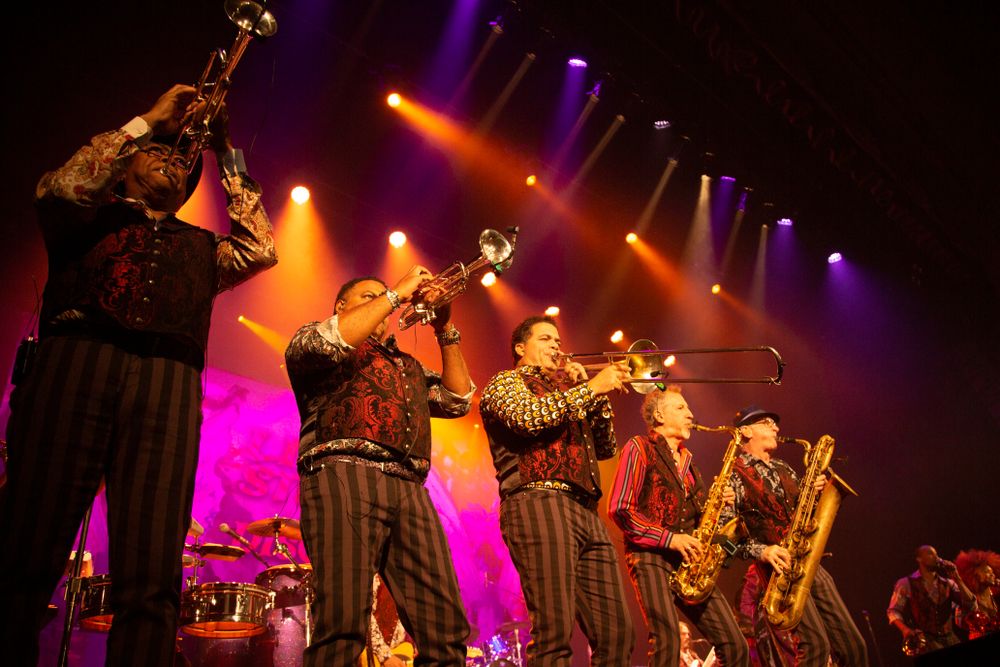 A band performing in the State Theatre Center for the Arts