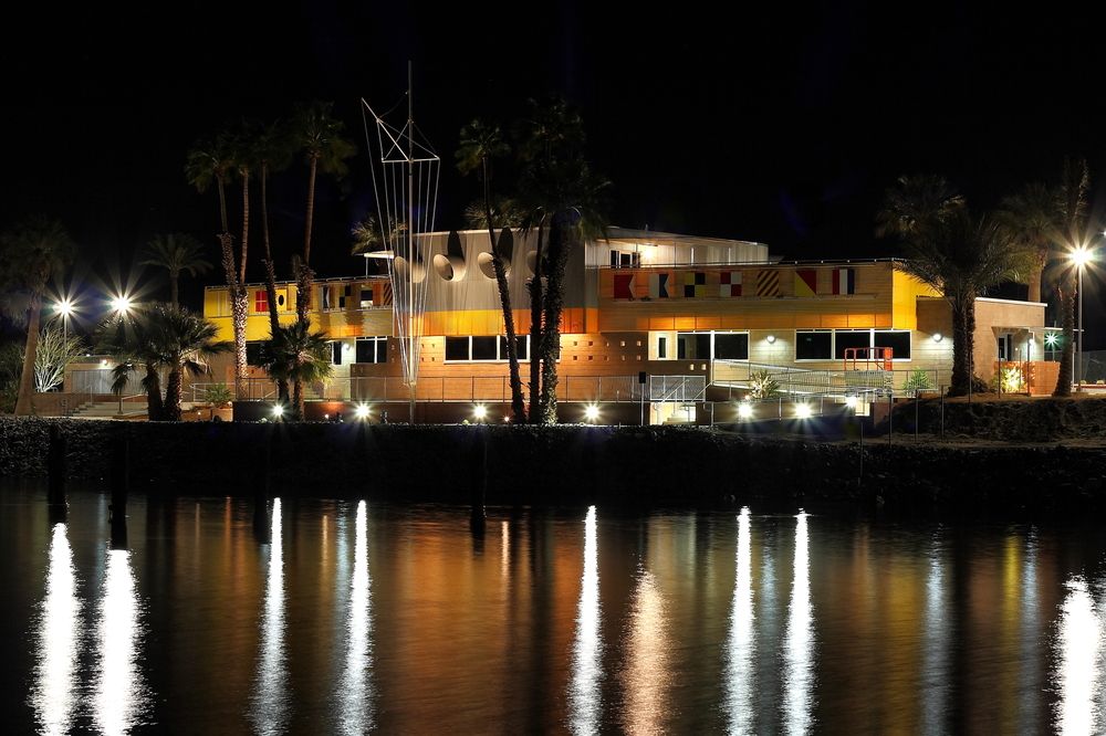 View of North Shore Beach and Yacht Club at night