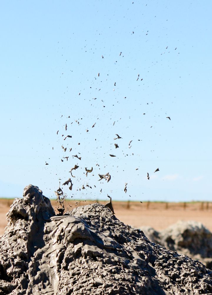 Close view of a mud pot at Salton Buttes