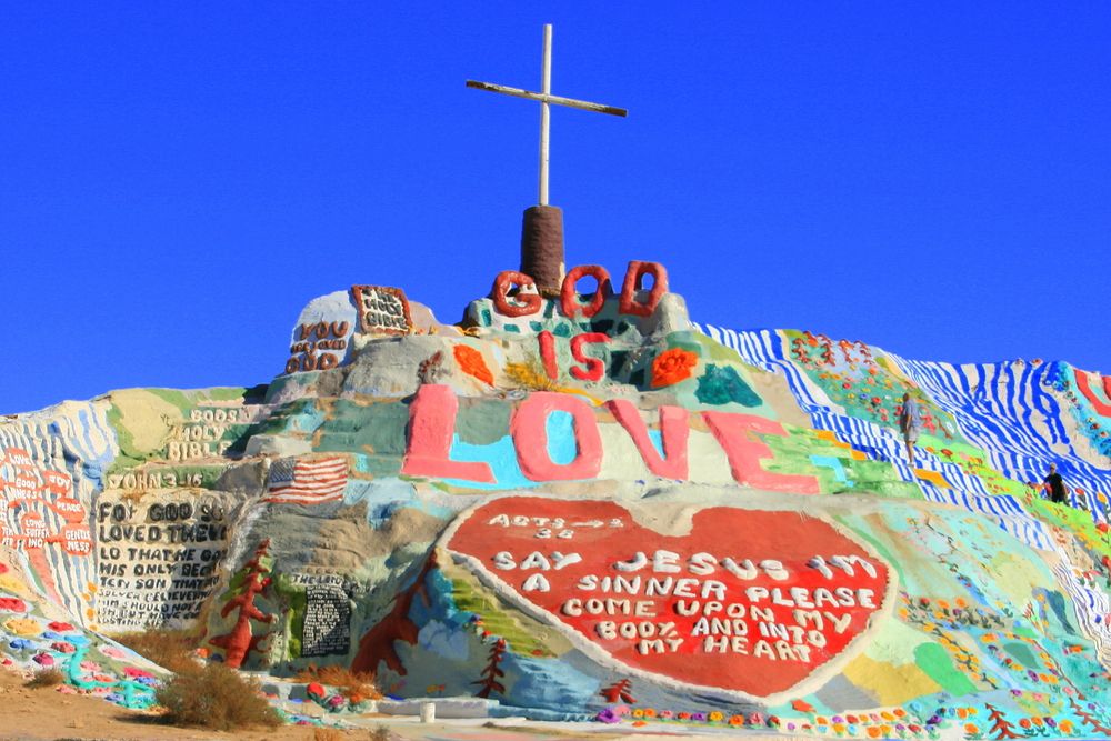 View of the colorful Salvation Mountain