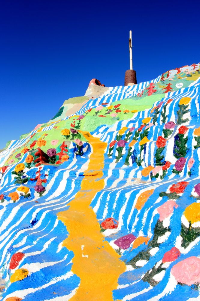 Colorful trail of Salvation Mountain