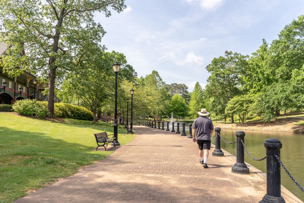 Person walking along Cleveland Park