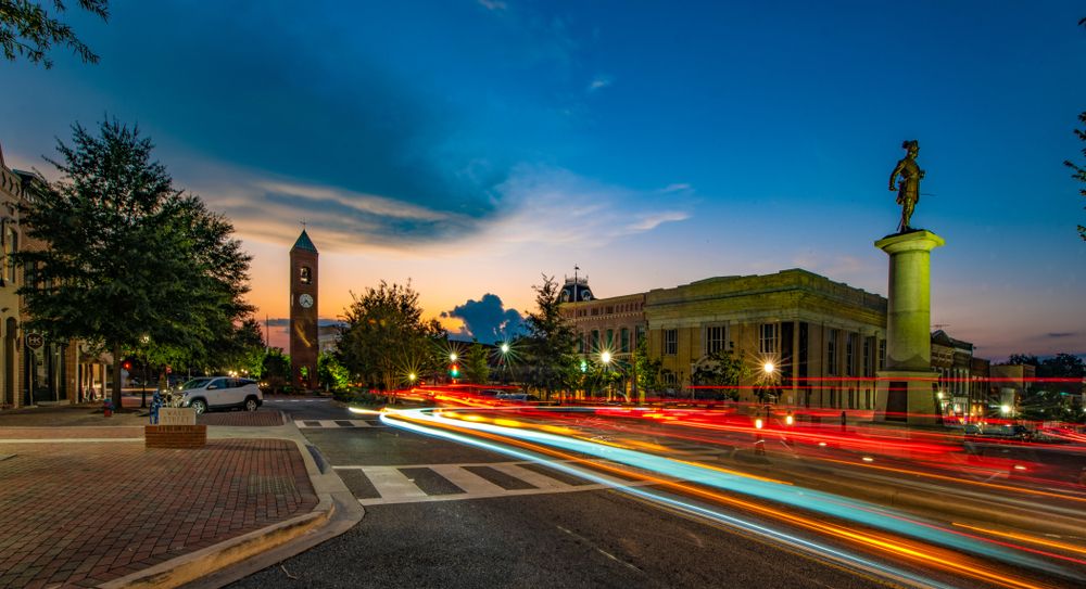 The road of Downtown Spartanburg