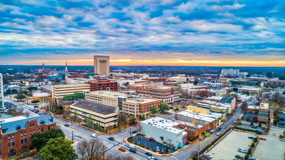 Aerial view of Downtown Spartanburg
