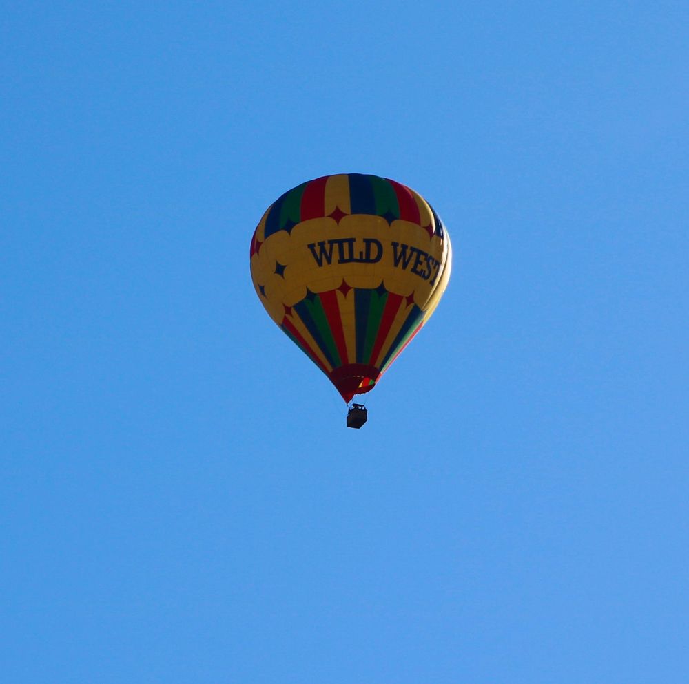 Colorful hot air ballon of Wild West Balloon Adventures