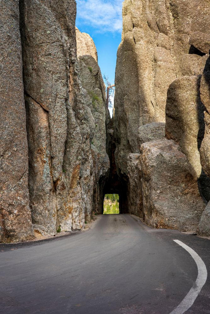 A tunnel along Needles Highway