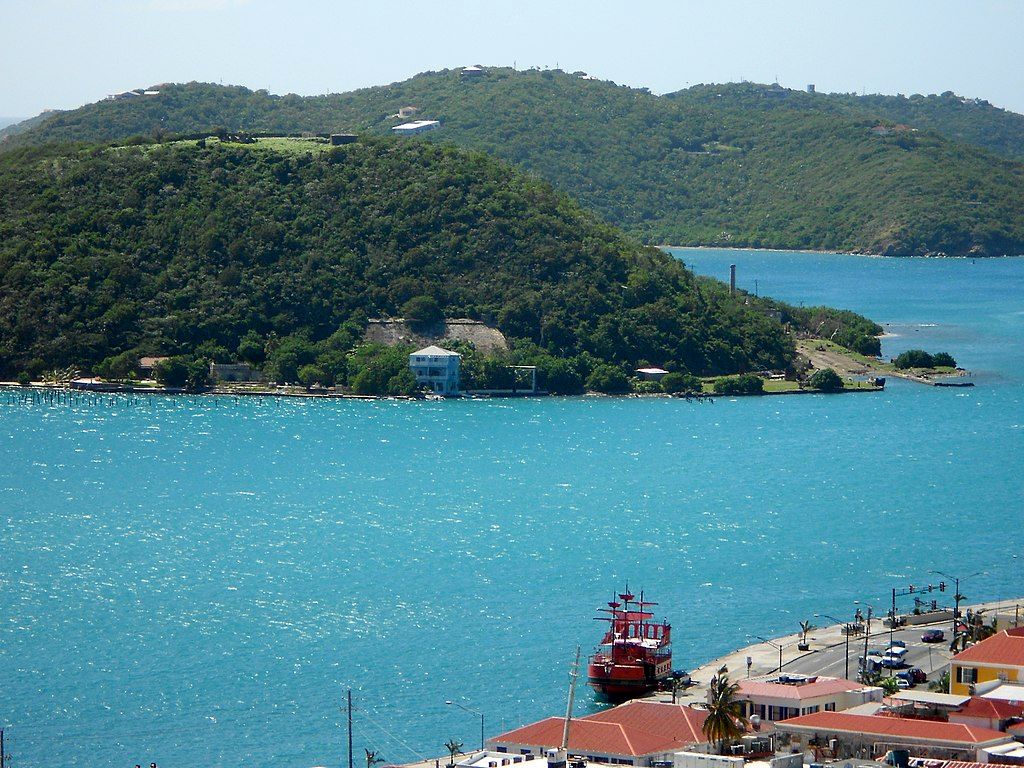 Aerial view of Hassle Island's water