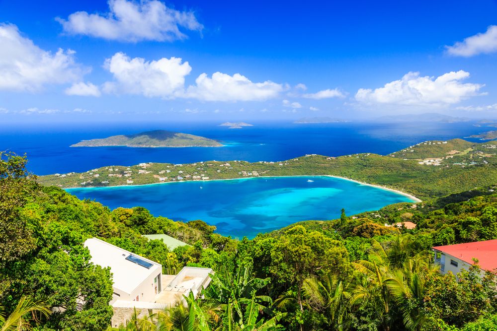 Aerial view of Magens Bay Beach