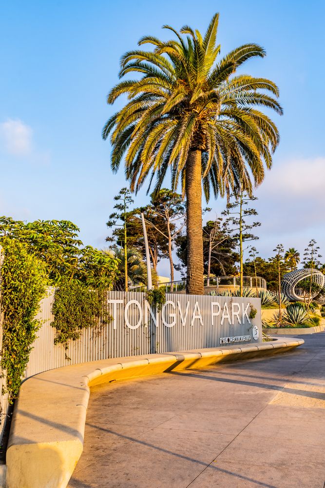 Name sign of Tongva Park