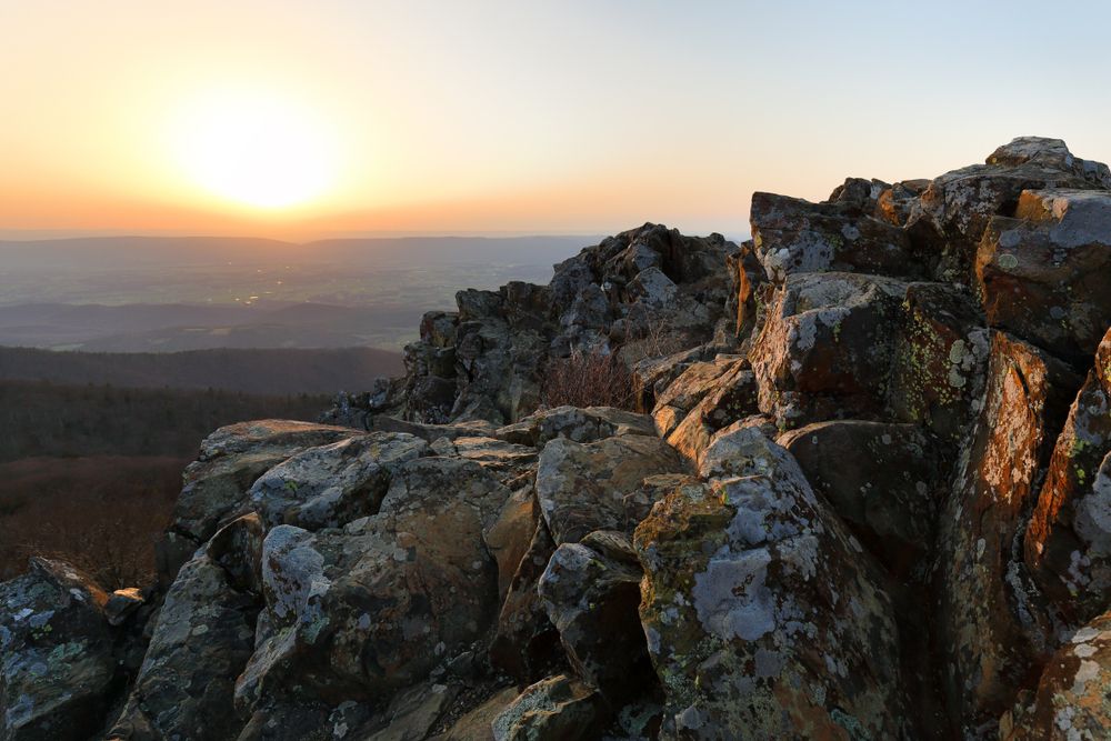 Sunset in sunset at Stony Man Summit, Virginia
