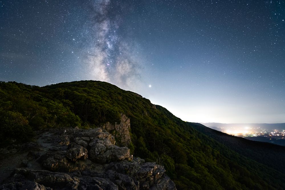 Milky Way over Stony Man Mountain in Virginia
