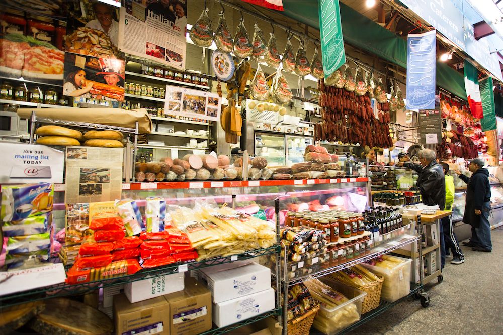food market stall in Bronx's Little Italy