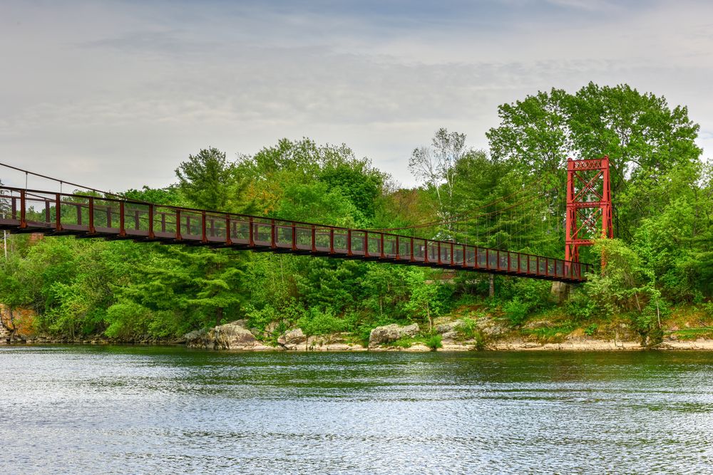 Daytime view of Androscoggin Swinging Bridge