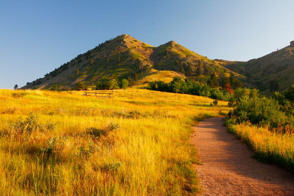 Landscape and mountain at Bear Butte State Park.