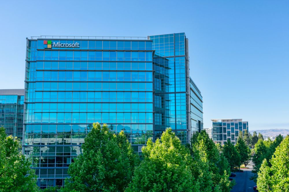 Exterior of microsoft building at Moffett District