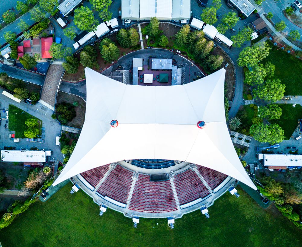 Aerial view of Shoreline Amphitheatre