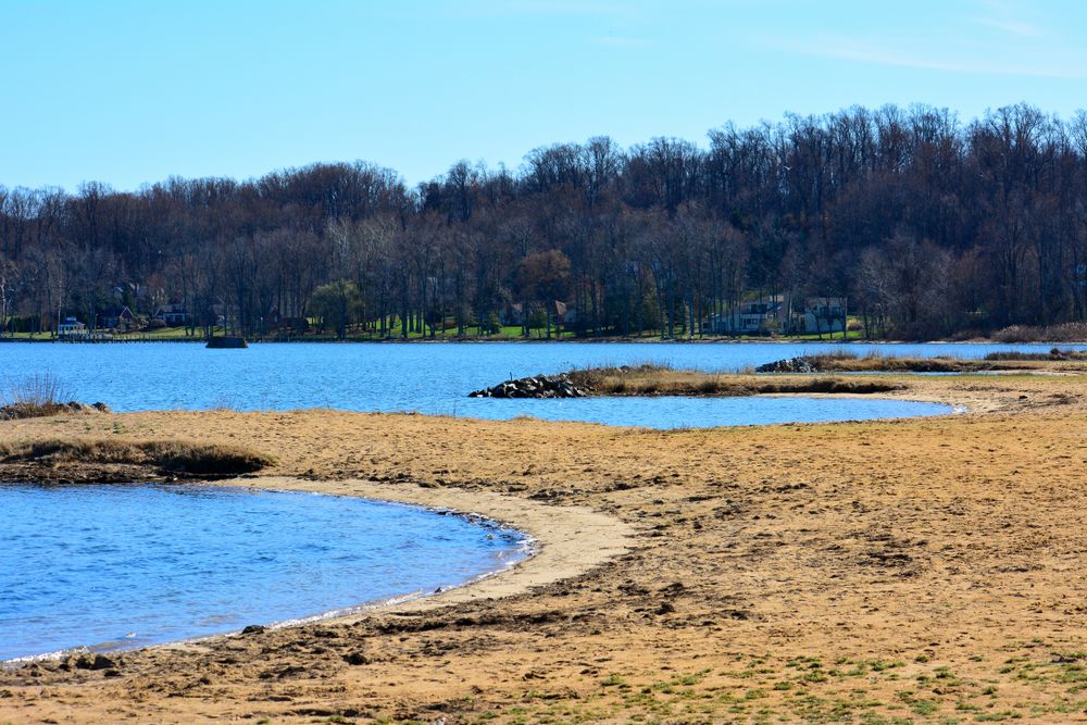 A beach at Aquia Landing