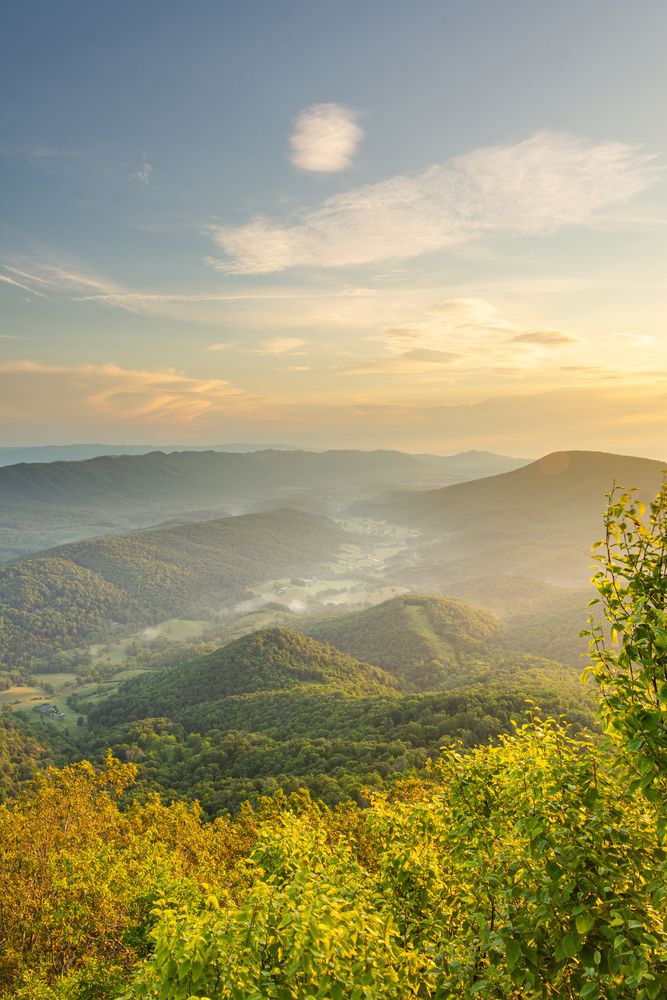 Beautiful sunrise over McAfee Knob
