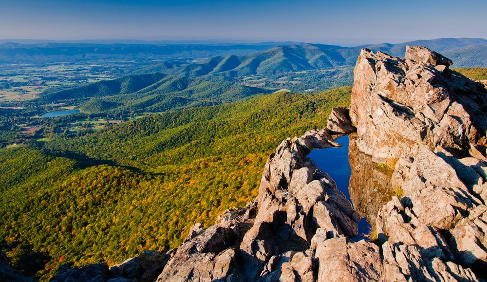 Scenic view from a mountain peak at Shenandoah National Park