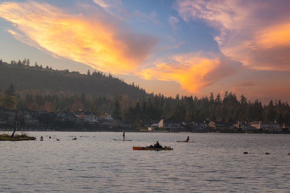 Sunset over the Majestic Lake Sammamish