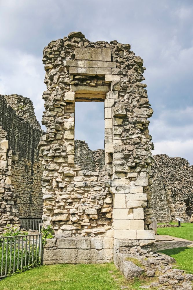 Close view of Conisbrough Castle wall