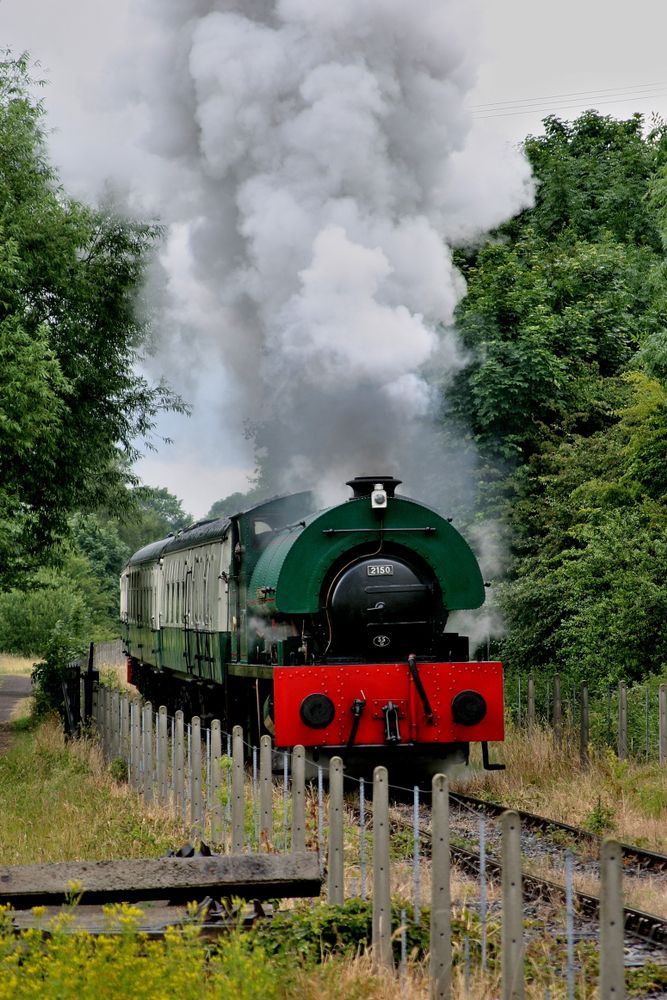 A steam locomotive at Elsecar railway